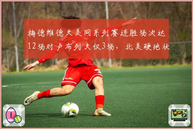 梅德维德夫美网系列赛连胜场次达12场对卢布列夫仅3场，北美硬地状态分化显著